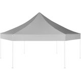 VidaXL Pop-up Partytent Zeshoekig Inklapbaar 3,6x3,1 m Grijs