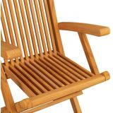 vidaXL Tuinstoelen 6 st met crèmekleurige kussens massief teakhout