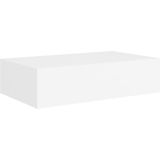 vidaXL Wandschappen 2 st met lade 40x23,5x10 cm MDF wit