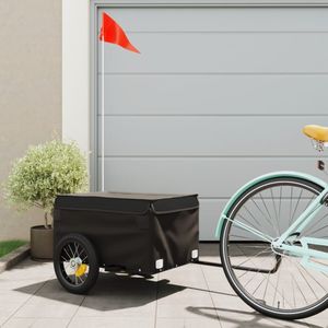 vidaXL Fietstrailer 30 kg ijzer zwart