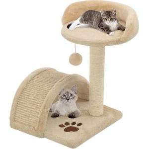 vidaXL Kattenkrabpaal met sisal krabpaal 40 cm beige en bruin