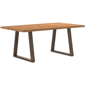 vidaXL - Eettafel - met - natuurlijke - rand - 180x100x74 - cm - massief - eikenhout