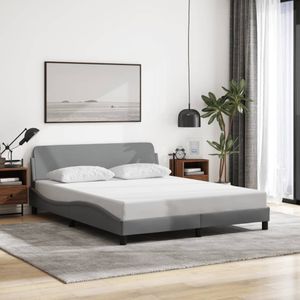 vidaXL Bedframe zonder matras stof lichtgrijs 160x200 cm