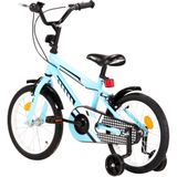 vidaXL Kinderfiets 16 inch zwart en blauw