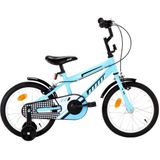 vidaXL Kinderfiets 16 inch zwart en blauw