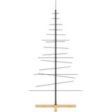 vidaXL Kerstdecoratie kerstboom met houten basis 150 cm metaal zwart