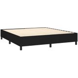 vidaXL Boxspring met matras stof zwart 160x200 cm