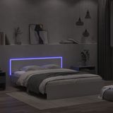 vidaXL Bedframe met hoofdeinde en LED-verlichting wit 160x200 cm