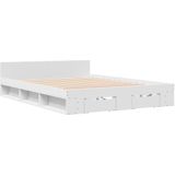 vidaXL Bedframe met lades bewerkt hout wit 160x200 cm