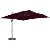 VidaXL Zweefparasol Aluminium Paal 300x300 cm Bordeauxrood