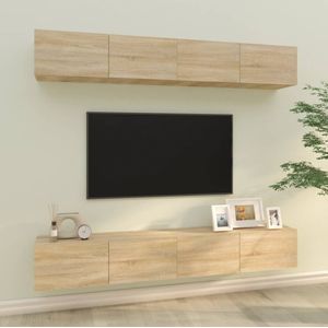 VidaXL TV-wandmeubels 4 st 100x30x30 cm Sonoma Eikenkleurig