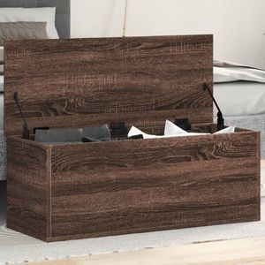 vidaXL Opbergbox 90x35x35 cm bewerkt hout bruin eikenkleur