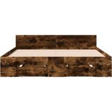 vidaXL Bedframe met lades bewerkt hout gerookt eikenkleurig 140x190 cm