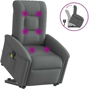 vidaXL Sta-op-massagestoel verstelbaar stof donkergrijs