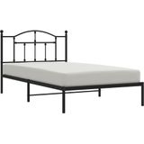 vidaXL-Bedframe-met-hoofdbord-metaal-zwart-100x200-cm