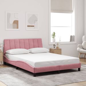 vidaXL - Bedframe - met - hoofdeinde - fluweel - rozex190 - cm