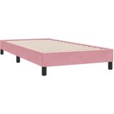 vidaXL Boxspring met matras fluweel roze 80x210 cm