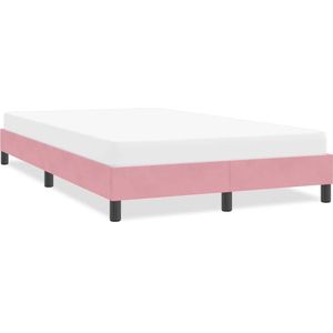 vidaXL Bedframe zonder matras 120x220 cm fluweel roze