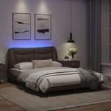 vidaXL Bedframe met hoofdbord kunstleer bruin 140x190 cm