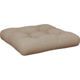 vidaXL Palletkussen 58x58x10 cm stof taupe