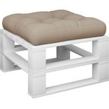 vidaXL Palletkussen 58x58x10 cm stof taupe