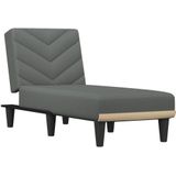 vidaXL Chaise longue stof donkergrijs