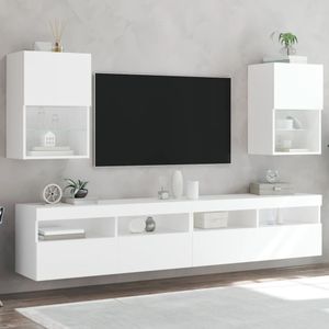 vidaXL Tv-meubels met LED-verlichting 2 st 40,5x30x60 cm wit