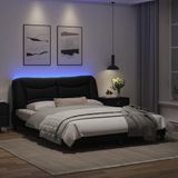 vidaXL Bedframe met LED-verlichting kunstleer zwart 160x200 cm