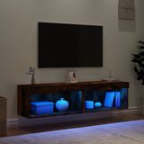 vidaXL Tv-meubels met LED-verlichting 2 st 60x30x30 cm gerookt eiken