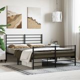 vidaXL Bedframe met hoofd- en voeteneinde metaal zwart 120x200 cm