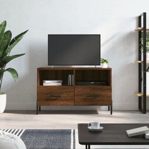 VidaXL Tv-meubel 80x36x50 cm - Bewerkt Hout - Bruineikenkleurig