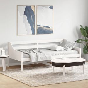 vidaXL Slaapbank zonder matras 100x200 cm massief grenenhout wit