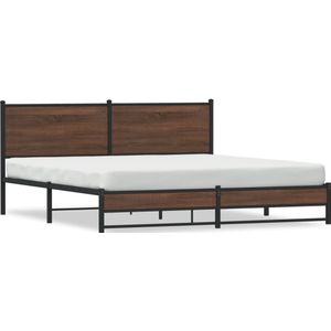 vidaXL Bedframe zonder matras metaal bruin eikenkleur 180x200 cm