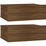 vidaXL-Nachtkastjes-2-st-zwevend-40x30x15-cm-bewerkt-hout-bruineiken