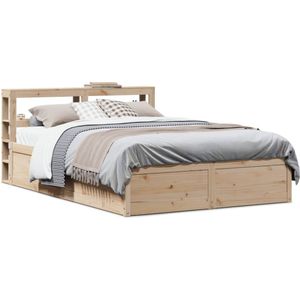 vidaXL Bedframe met hoofdbord massief grenenhout 160x200 cm