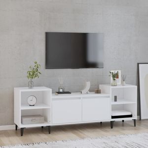 VidaXL TV-meubel 160x35x55 cm - Bewerkt Hout - Wit