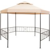 VidaXL Tuinprieel 323x265 cm Hexagonaal Beige