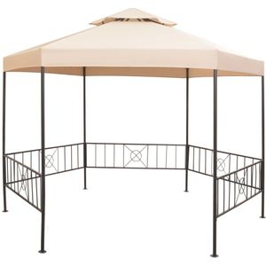 VidaXL Tuinprieel 323x265 cm Hexagonaal Beige