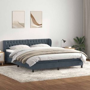 vidaXL Boxspring met matrassen fluweel donkergrijs 200x210 cm