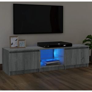 VidaXL Tv-meubel met LED-verlichting 140x40x35,5 cm - Grijs Sonoma Eiken