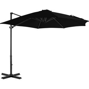 vidaXL Zweefparasol met aluminium paal 300 cm zwart