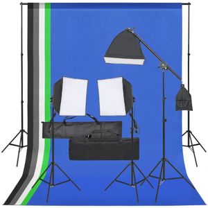 vidaXL Fotostudioset met verlichtingsset en achtergrond