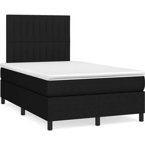 vidaXL Boxspring met matras en LED stof zwart 120x190 cm
