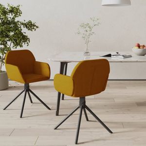 VidaXL Draaibare Eetkamerstoelen 2 st. Fluweel Bruin