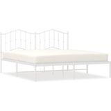 vidaXL Bedframe met hoofdbord metaal wit 183x213 cm