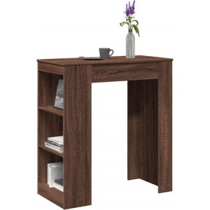 vidaXL - Bartafel - met - rekkenx47x103,5 - cm - bewerkt - hout - bruin - eiken