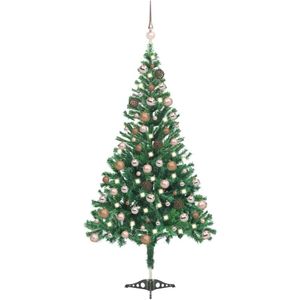 vidaXL Kunstkerstboom met verlichting en kerstballen 546 takken 180 cm