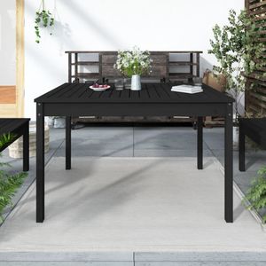 vidaXL Tuintafel 121x82,5x76 cm massief grenenhout zwart