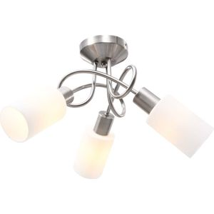 vidaXL Plafondlamp met keramieke cilindervormige kappen 3xE14 wit