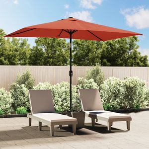 vidaXL Parasol met metalen paal 300x200 cm terracotta